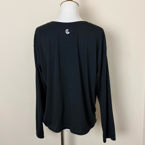 Johnny Was Calme Effect Long Sleeve Black T-Shirt Women Size Large Lounge - Picture 8 of 13